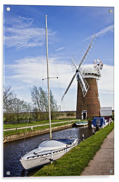 Horsey Windmill, Norfolk Acrylic by Paul Macro