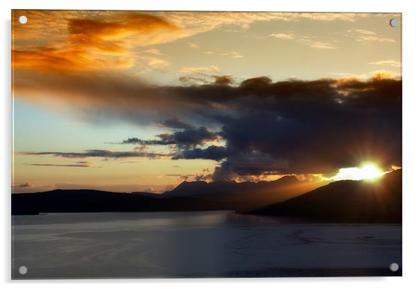 Sunset Over The Sound Of Sleat Acrylic by Derek Beattie