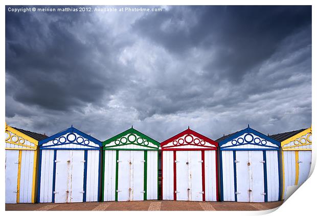 yarmouth beach huts Print by meirion matthias
