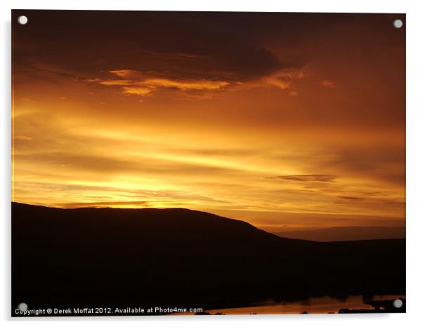 Sunset Acrylic by Derek Moffat Canvas & Prints