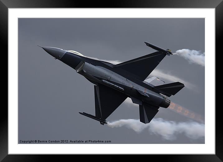 Belgian F-16 Fighting Falcon Framed Mounted Print by Bernie Condon
