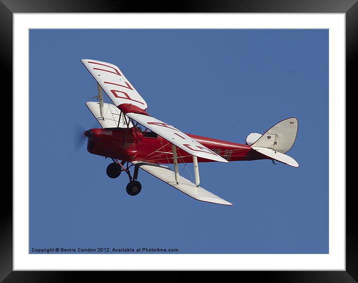 Tiger Moth Framed Mounted Print by Bernie Condon