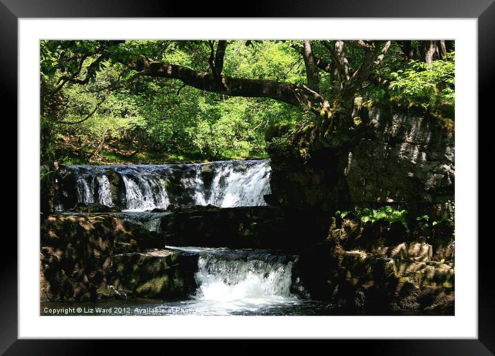 Brecon Beacons Waterfalls Framed Mounted Print by Liz Ward