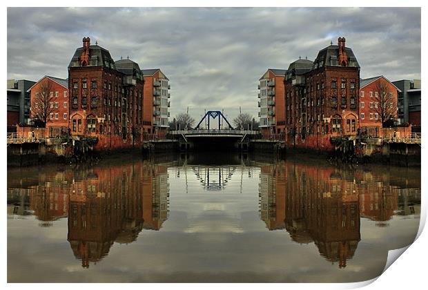 Reflections of the River Hull 2012 Print by Martin Parkinson