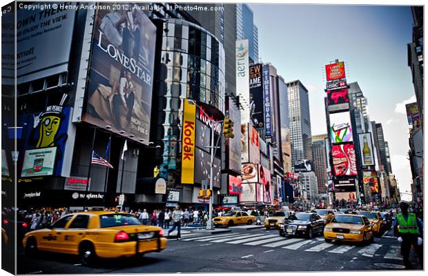 Times Square Canvas Print by Henry Anderson