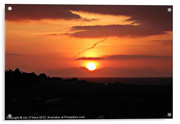 Sunrise over Mainland from Lewis Acrylic by Jon O'Hara