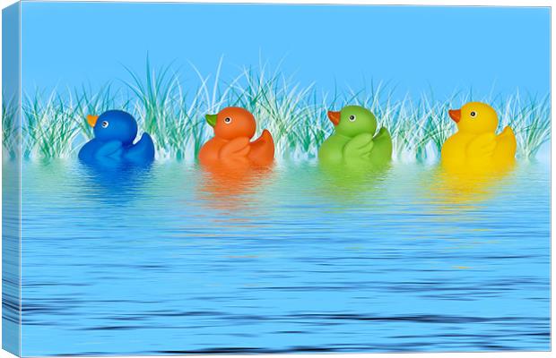 Rubber Ducks Canvas Print by Kevin Tate