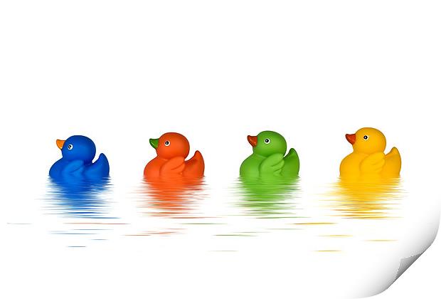 Rubber Ducks Print by Kevin Tate