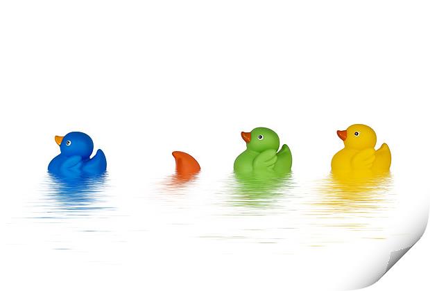 Rubber Ducks Print by Kevin Tate