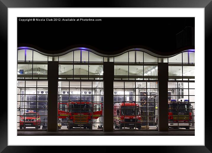 Fire Station Framed Mounted Print by Nicola Clark