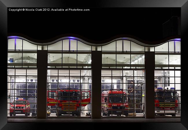 Fire Station Framed Print by Nicola Clark