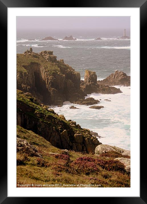 Cornish coast Framed Mounted Print by Linsey Williams