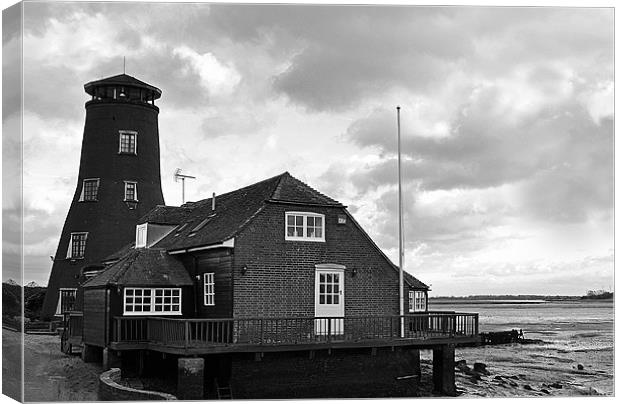 Langstone Harbour Windmill Canvas Print by Donna Collett