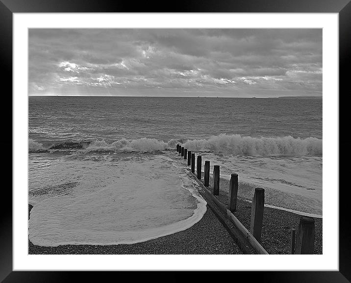 Waves at Hayling Island Framed Mounted Print by Donna Collett
