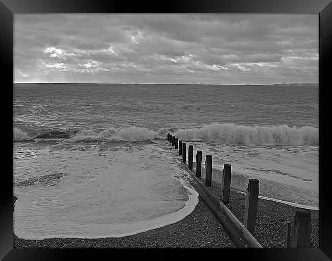Waves at Hayling Island Framed Print by Donna Collett