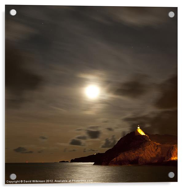Ilfracombe by night Acrylic by Dave Wilkinson North Devon Ph
