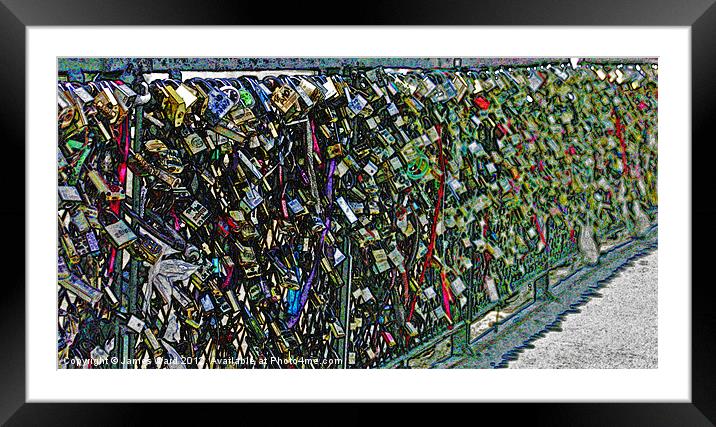 Lovelocks on a Parisian Bridge Framed Mounted Print by James Ward