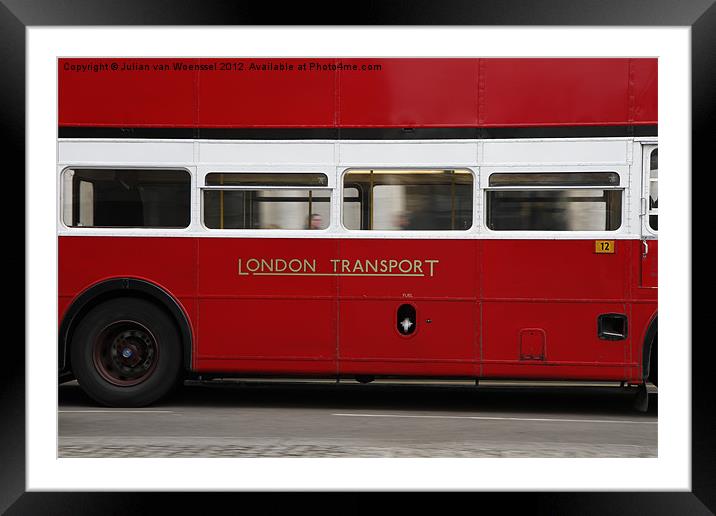 Routemaster Bus Framed Mounted Print by Julian van Woenssel