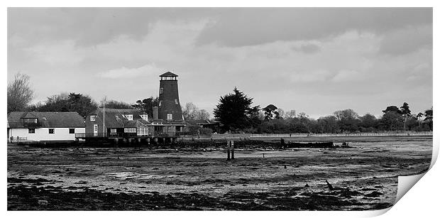 Low Tide At Langstone Mill Print by Louise Godwin