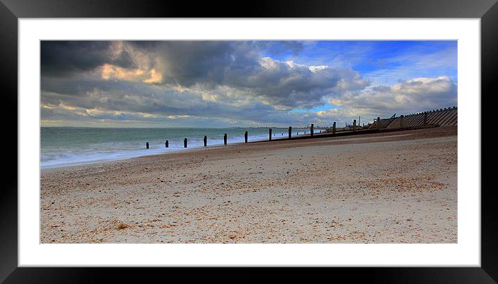 Cloudy Sands Framed Mounted Print by Louise Godwin