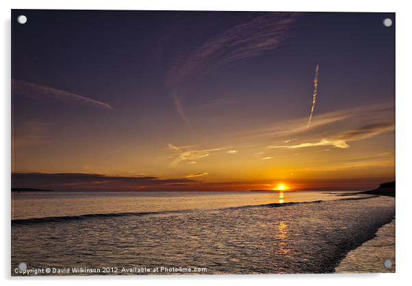 Lundy Island sunset Acrylic by Dave Wilkinson North Devon Ph