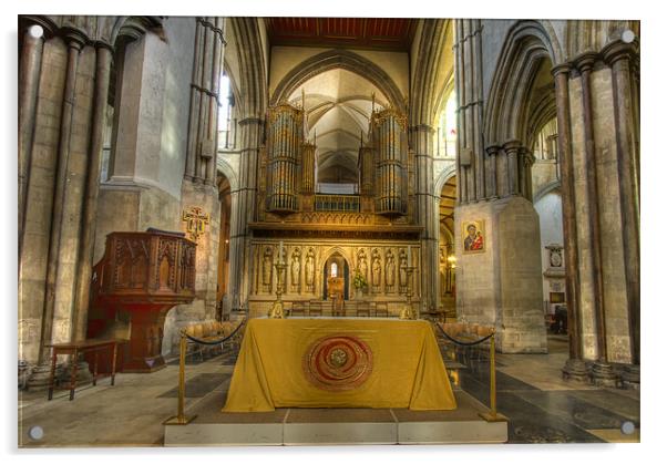Rochester Cathedral interior HDR. Acrylic by David French