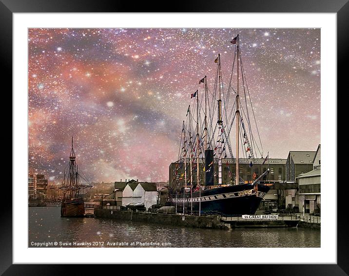 SS Great Britain - Midnight Harbour Framed Mounted Print by Susie Hawkins