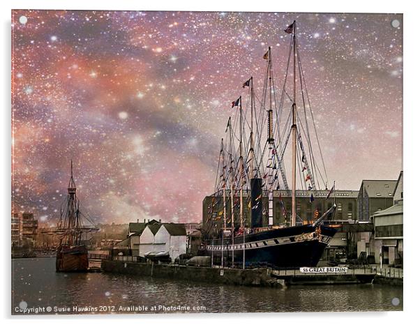 SS Great Britain - Midnight Harbour Acrylic by Susie Hawkins