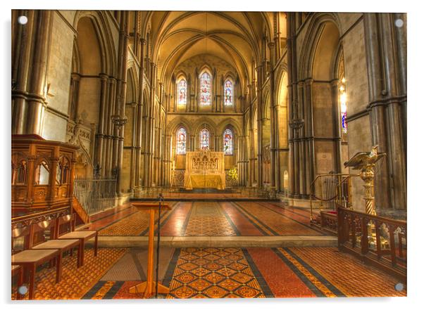 Rochester Cathedral interior HDR. Acrylic by David French
