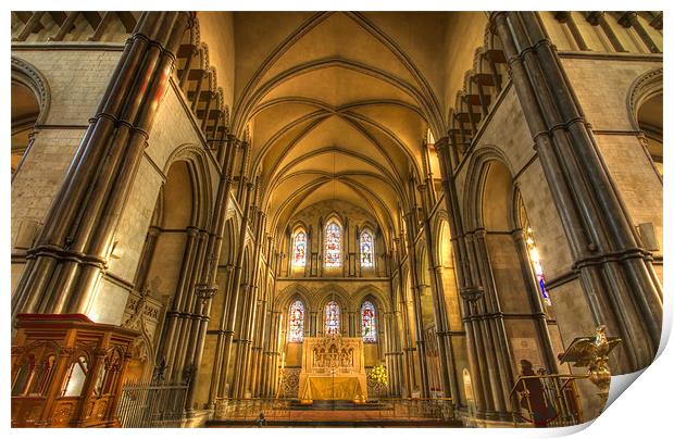 Rochester Cathedral interior HDR. Print by David French