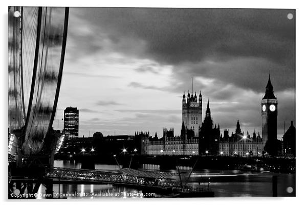 Westminster and London Eye Acrylic by Dawn O'Connor