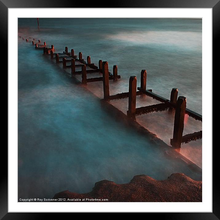 Overstrand sea defences Framed Mounted Print by Roy Scrivener