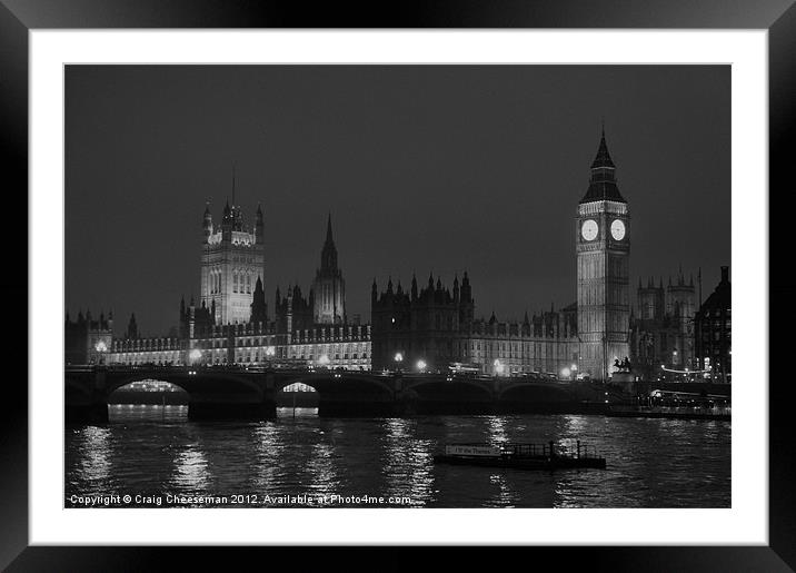 Night time in London Framed Mounted Print by Craig Cheeseman