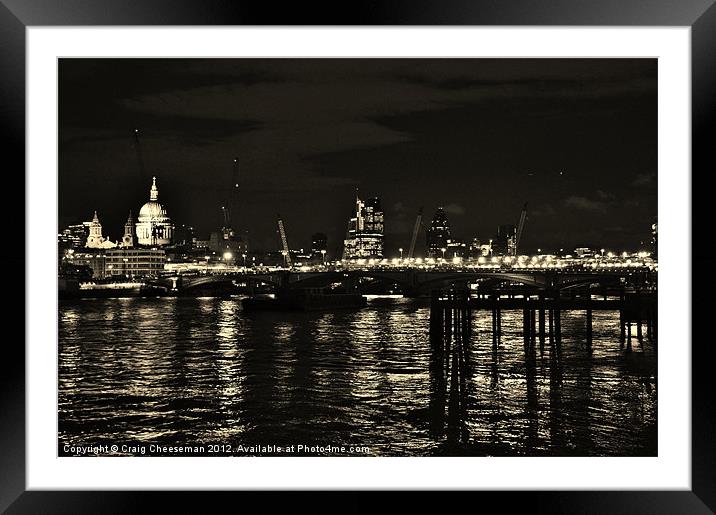 Night time in London Framed Mounted Print by Craig Cheeseman