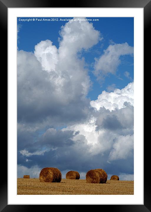 Hay Bales France Framed Mounted Print by Paul Amos