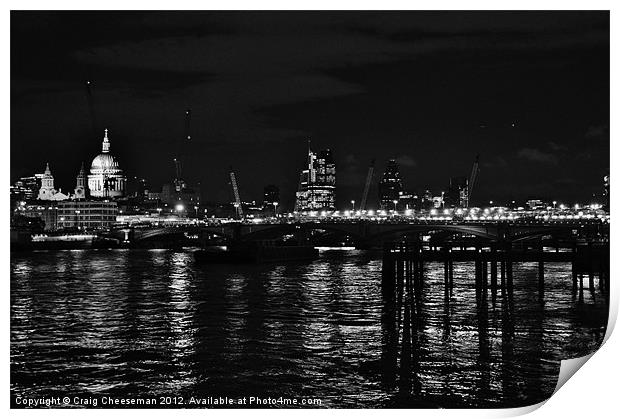 Night time in London Print by Craig Cheeseman