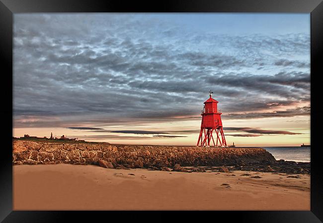 South Shields Groyne Framed Print by kevin wise