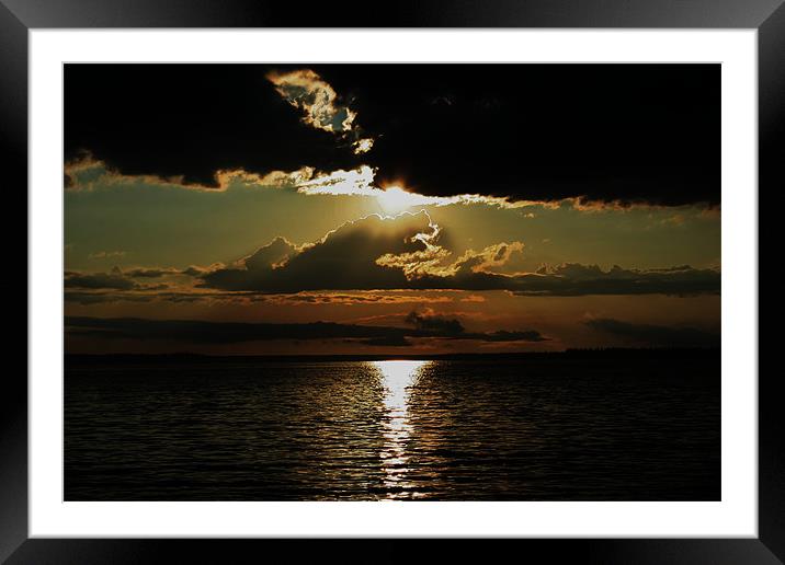 Chitic Lake Sunset Framed Mounted Print by Nathan Aalen