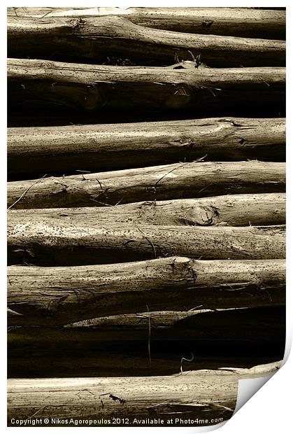 Timber posts Print by Alfani Photography