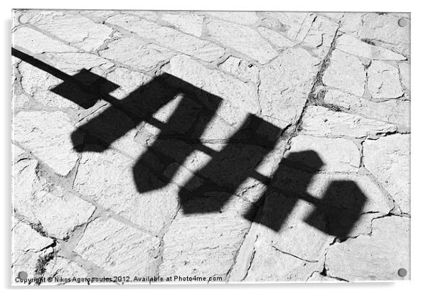 Path sign shadow Acrylic by Alfani Photography