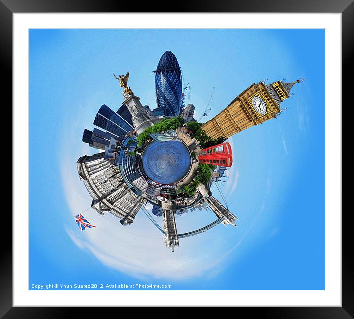 Little Planet: London Framed Mounted Print by Yhun Suarez