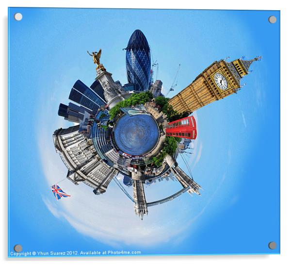 Little Planet: London Acrylic by Yhun Suarez