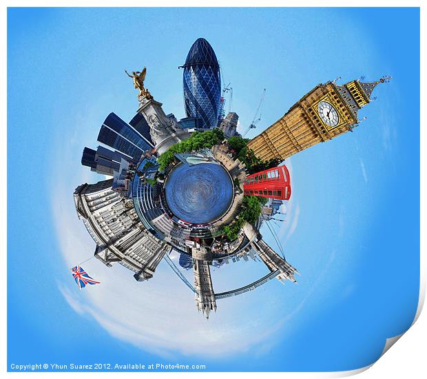 Little Planet: London Print by Yhun Suarez
