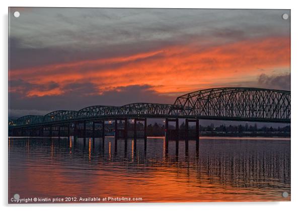 bridge at sunset Acrylic by kirstin price