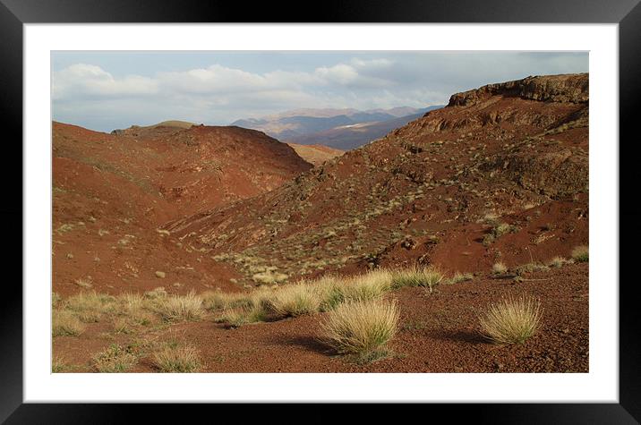 Nice Red Mountains in the Desert Framed Mounted Print by Shervin Moshiri