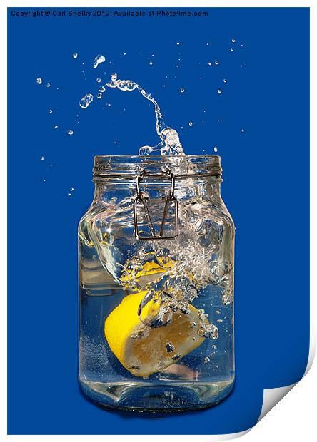 Lemon splash Print by Carl Shellis