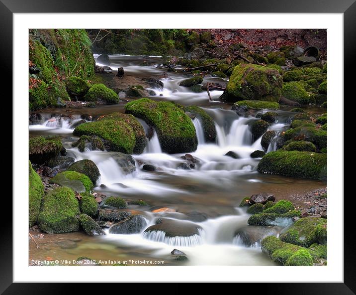 Alva Glen Waterfall Framed Mounted Print by Mike Dow