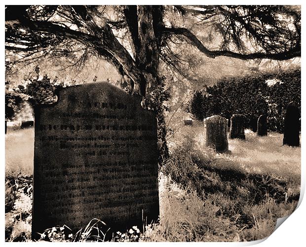 Graveyard tomstones Print by Robert Gipson