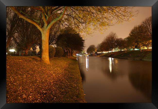 Hythe Canal At Midnight Framed Print by David Shackle