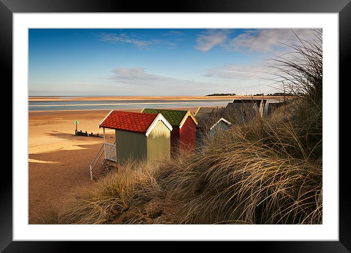 Beach Hut view Framed Mounted Print by Stephen Mole